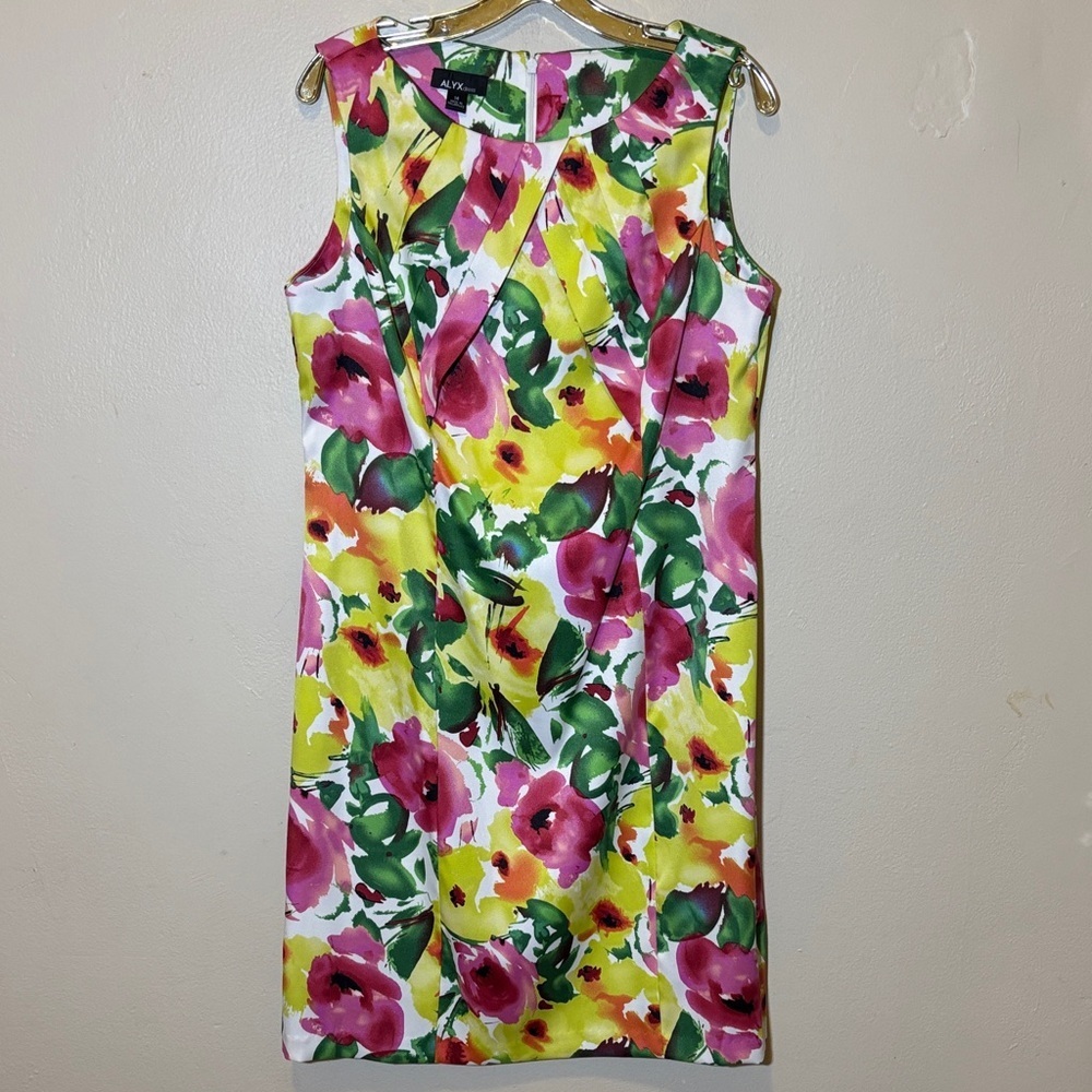 Alyx Colorful Floral Midi Dress - Pink, Yellow, Green
